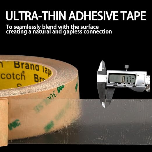 300LSE Double Sided Tape, 0.39in×45ft Clear Adhesive Mounting Tape Heavy Duty, Removable Picure Hanging Strips, Transparent Scrapbook Stickers, Thin Sticky Tape for Craft, Poster, LED Strips
