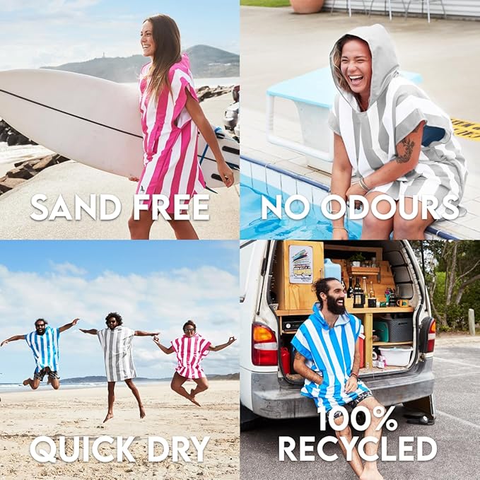 Dock & Bay Adult Poncho - Hooded Towel with Deep Pockets, Changing Robe - Quick Dry - Compact, Lightweight - Includes Bag