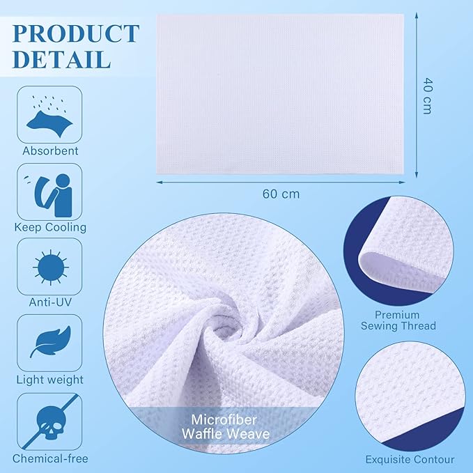 Sublimation Kitchen Towel Blanks 16 x 24Inch, Microfiber Waffle Weave Sublimation Tea Towels Fast Drying Absorbent for Home Kitchen Gifts(12 Pieces)