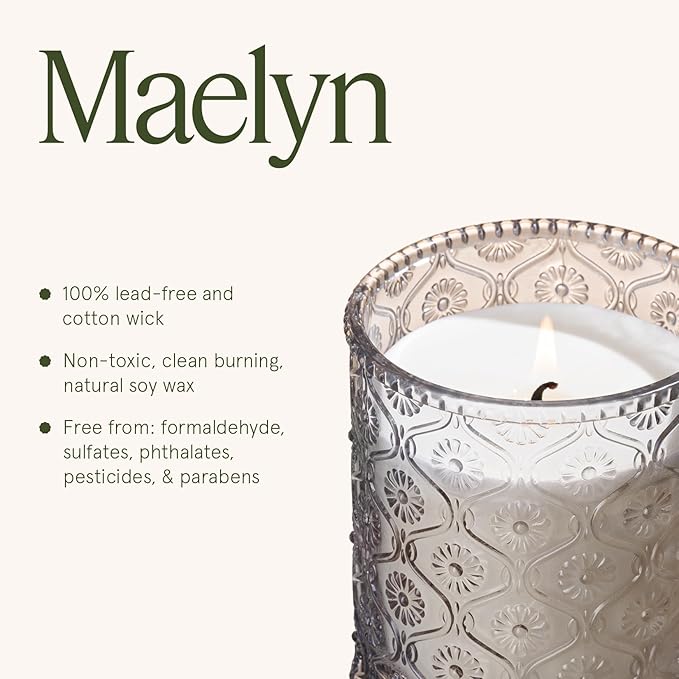 LA JOLIE MUSE Linen Cotton Oasis Scented Candle - Cotton, Jasmine & Warm Musk | 6 oz Natural Soy Wax | 40 Hours Clean Burn | Gift-Ready for Hosts, Gatherings | Elegant Home Décor