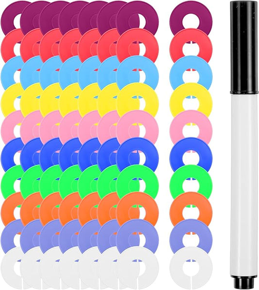 80Pcs Closet Dividers for Hanging Clothes, 10Colors Clothing Rack Size Divider Clothes Size Dividers Clothing Rack Divider Separators for Cloth Sorting Organization