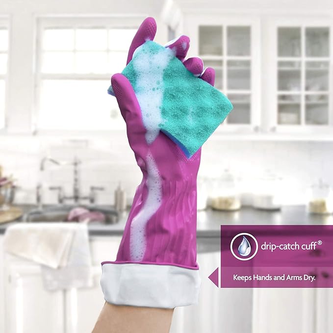 Playtex Living Reuseable Rubber Cleaning Gloves, Color May Vary (Small, Pack of 3)