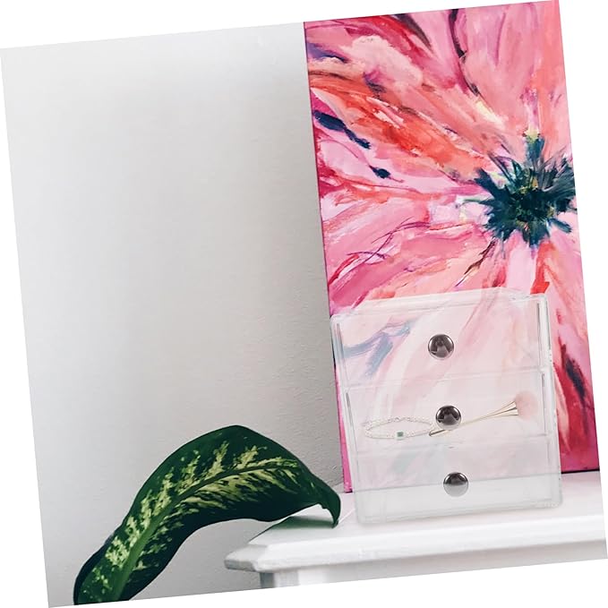 3-layer Acrylic Storage Box Desktop Organizer Makeup Organizer Cosmetic Display Space-saving Sturdy Silver Handle