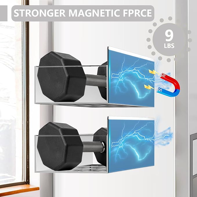 Magnetic Spice Rack Organizer for Fridge Seasoning Organizer for Kitchen storage with Screw Magnetic Shelf for Refrigerator and Oven(6pack-Grey)