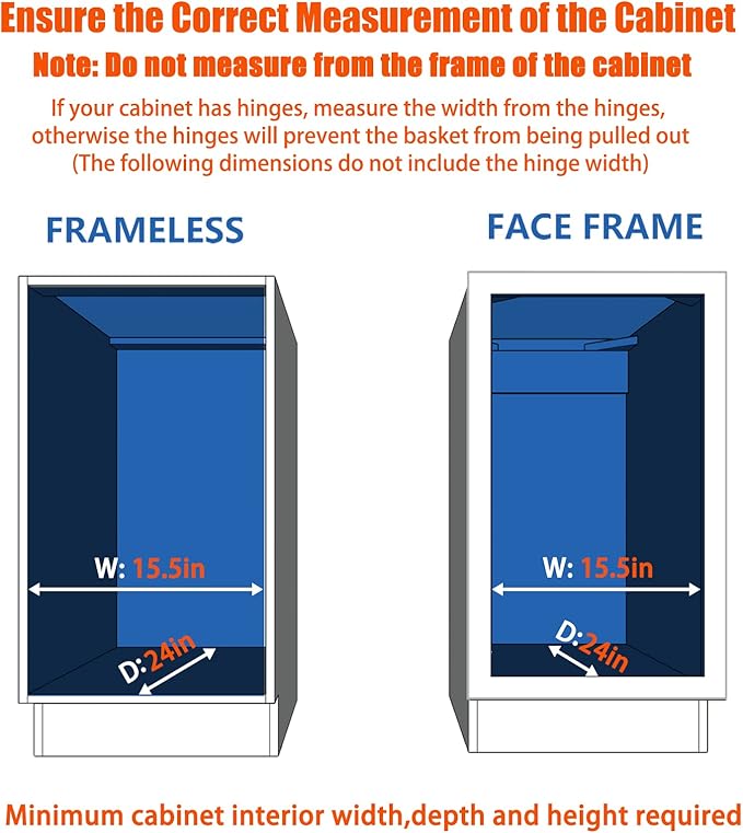 ROOMTEC Pull Out Cabinet Organizer - 14" W x 21" D, Slide Out Kitchen Cabinet Storage Shelves, Fits 15.5" Opening