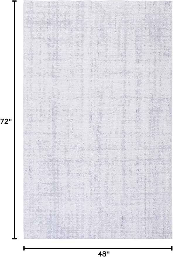 SAFAVIEH Washable Rug Tacoma Collection - 4' x 6', Light Grey & Grey, Slip Resistant & Easy to Clean, Ideal for Living Room, Bedroom, Home Office, Dining Space (TAC857F)