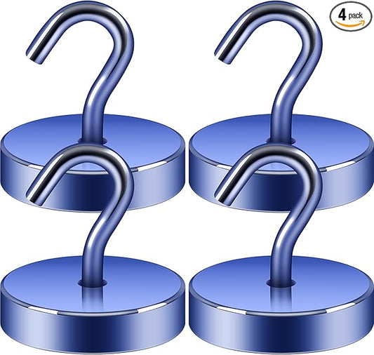 Neosmuk Magnetic Hooks, Cruise Ship Essentials, 10lb+ Heavy Duty Magnetic Hooks for Cruise Cabins, Refrigerator, Grill, Hanging, and Travel | Extra Strong Must-Haves Magnet Hook,Navyblue
