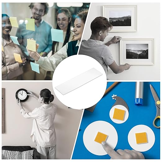 uxcell 100Pcs Double Sided Adhesive Pads, 3.35" x 0.98" Clear Removable Heavy Duty Mounting Tape Picture Hanging Sticky Adhesive Pad for Wall, Poster Picture, DIY Craft