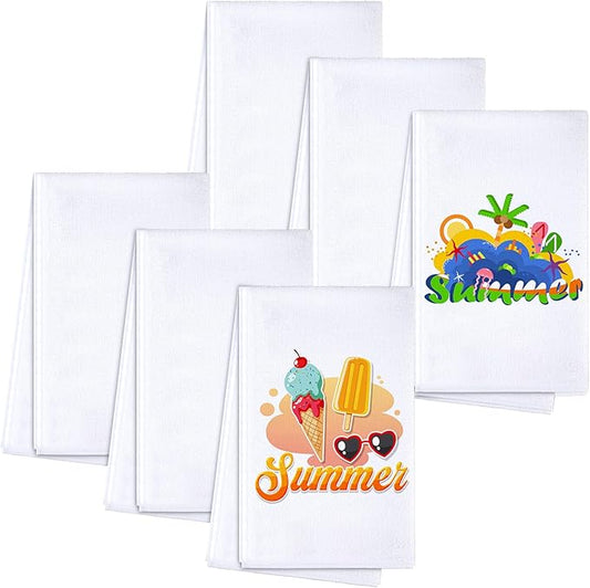 Sublimation Dishtowel Absorbent Multi Purpose Kitchen Dish Towels Blank DIY Dishcloth Bathroom Towel for Fall Christmas Kitchen Home Decor,16 x 24 Inch(6 Pieces)