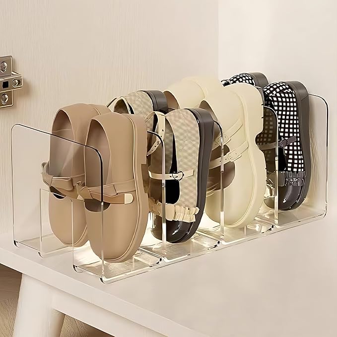 Purse Organizer for Closet, 2 Pack Fixed-Height Shelf Dividers – Clear Acrylic Handbag Organizer & Bag Organizer Set for Purse Storage, Closet Organization & Bookshelf Separation