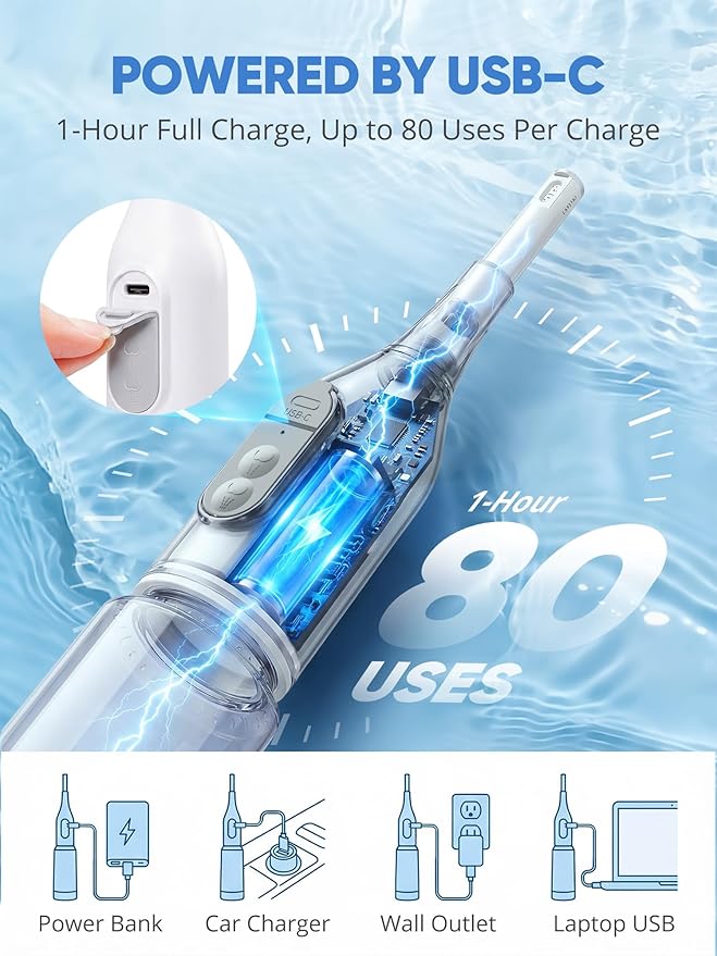 Portable Bidet for Travel – Electric Peri Bottle with Dual Spray Modes, 360° Nozzle, Water Bottle Adapter, USB Rechargeable, Waterproof, Travel Bidet for Postpartum & Personal Hygiene