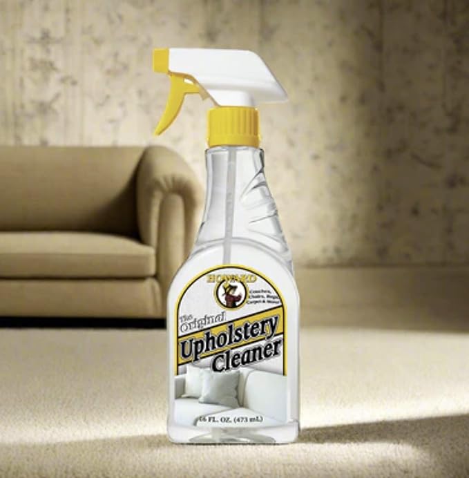 HOWARD Products Upholstery Cleaner for Furniture, Couches, Chairs, Rugs, and Carpet Stain Remover, Couch Cleaner, 16 oz Spray Bottle