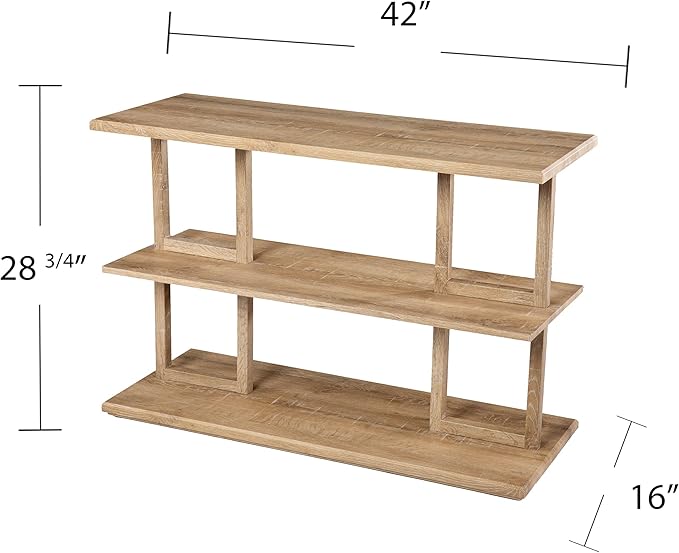 SEI Furniture Markworth Geometric 42" Wood ConsoleTable, Natural