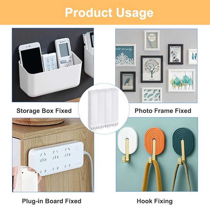 Adhesive Hook and Loop Strips Heavy Duty, 24-Pairs(48 Strips) Double-Sided Sticky Picture Hanging Kit, Picture Hangers for Walls, Picture Hanging Hooks Without Nail, Removable Damage Free