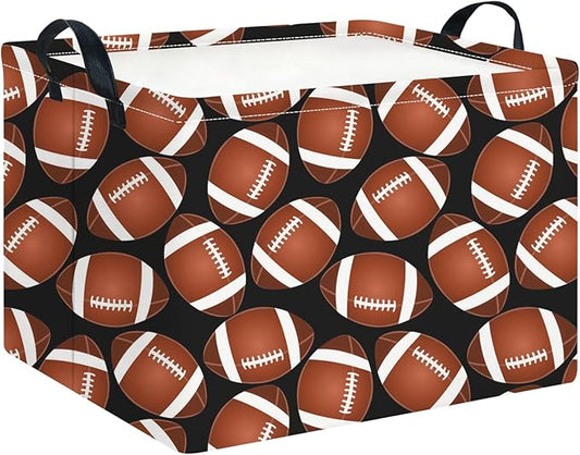 CLOCOR Rectangular Storage Basket Empty,Gift Basket,Waterproof Storage Bin with Handles,Room Decor(Big Rugby)