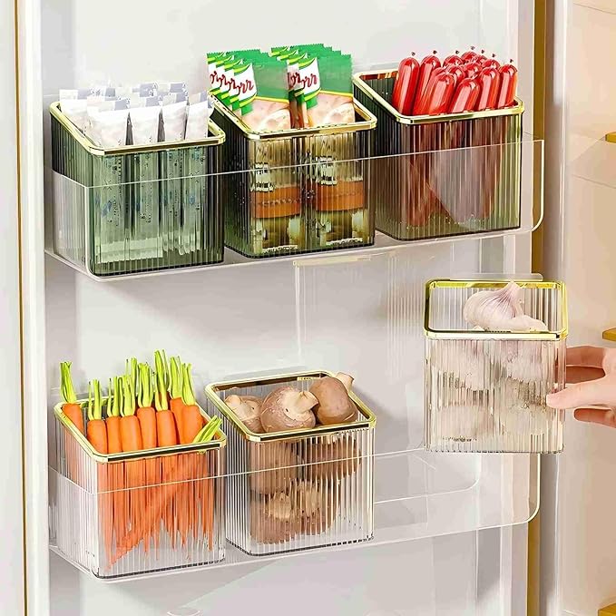 Adhesive Floating Wall Shelves – No Tools Needed for Installation | Perfect for Organizing Makeup, Toiletries & Home Accessories (GeenBody_GoldenEdge)