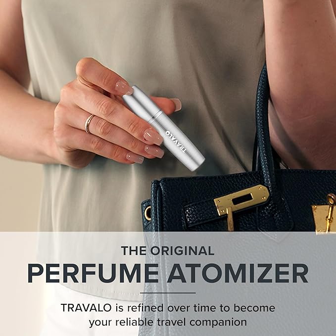 LUX Perfume Atomizer Bundle - Leak-Proof and TSA Approved for Air Travel - Reusable, Easy Fill Mini Pump Sprayer - Lightweight, Brushed Polished Metal - Gold, Black, Silver - 3 Pack