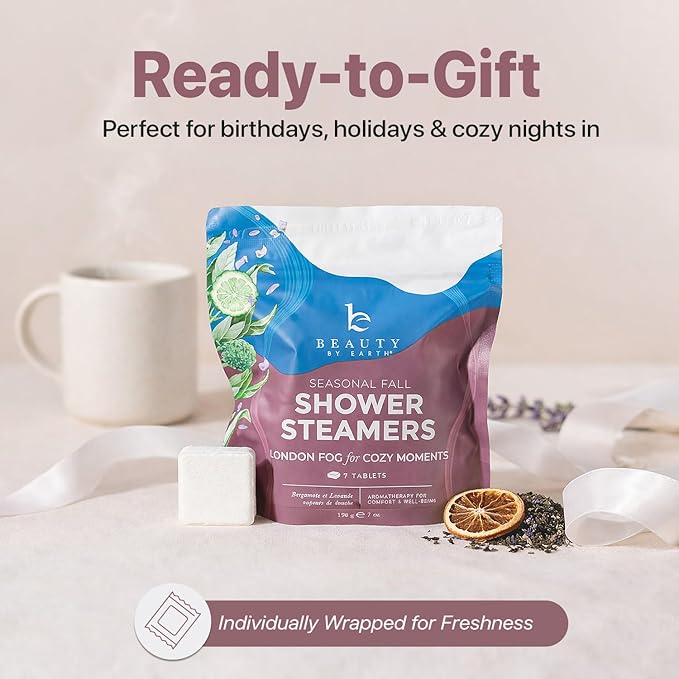 Lavender Shower Steamers Aromatherapy – USA Made with Bergamot Essential OilRelaxation Gifts for Women & Men, Self Care Spa Day Essentials, Stress Relief & Relaxing Calming Pamper Gifts