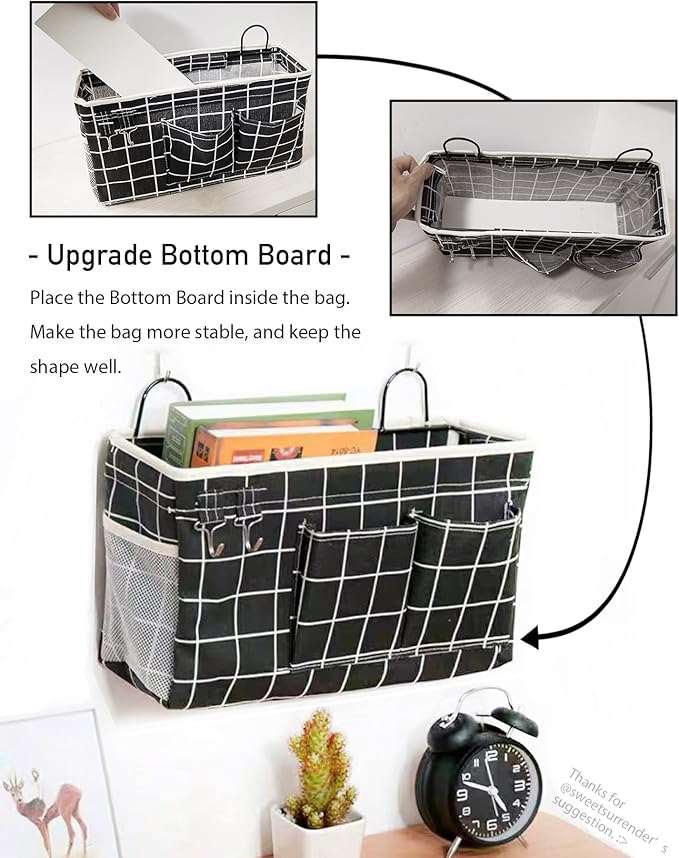 2pcs Hanging Baskets for Organizing,Fabric Wall storage Basket,Wall Organizer for Closet,Kitchen, Bedroom, Office, RV Camper,Locker (Gray)