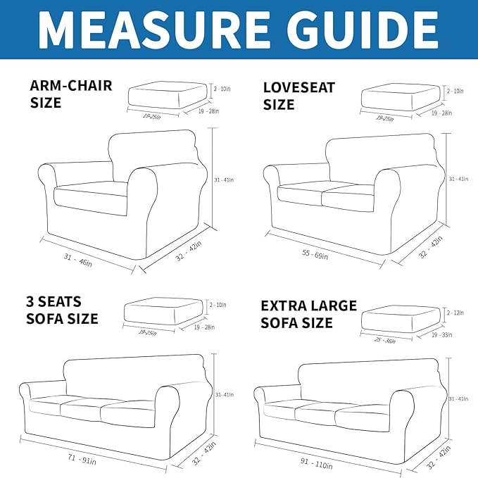 XINEAGE New 4 Pieces Couch Covers for 3 Cushion Couch Super Stretch Thick Soft Sofa Cover Anti Slip Sofa Slipcover Dogs Cats Furniture Protector (Dusty Pink, 71"-91")