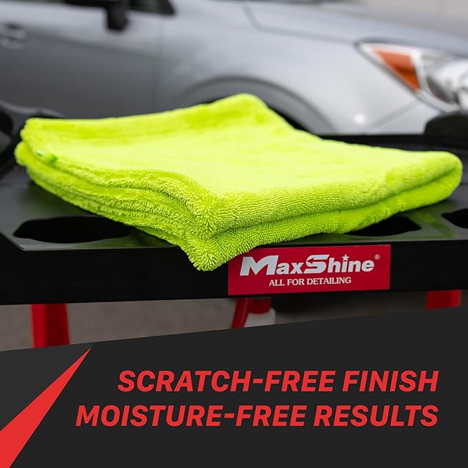 Universal Car Drying Towel 30” x 30” — 1600GSM Plush Double-Sided Microfiber — Super Absorbent Rinse-Free Drying Towel for Car Wash & Detailing — Scratch-Free, Lint-Free Auto Care Cloth