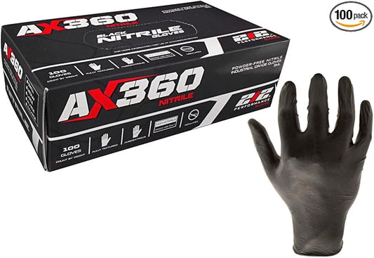 NTG-05-012 Disposable Black Nitrile Gloves (Latex Free), XX-Large