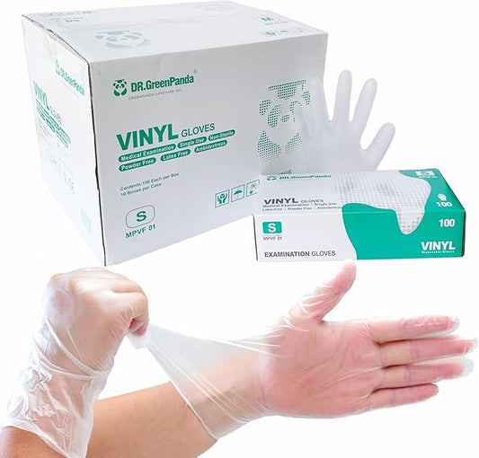 Clear Vinyl Disposable Gloves Food Safe Latex Free Powder Free for Cooking Cleaning Food Service GPVF or MPVF