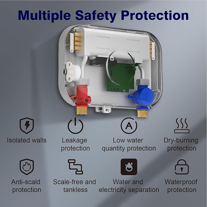 Gen II Ranein Electric Tankless Water Heater, 4.5 kW, 110v, On Demand Instant Endless Water Heater with LED Display, Point of Use, Compact Under-sink Design for Bathroom and Kithcen