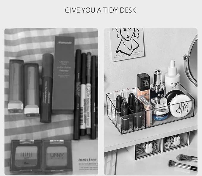 Transparent Acrylic Storage Box, Lipstick, Eye Shadow Plate, Nail Polish Cosmetics Storage - women's Dresser Storage