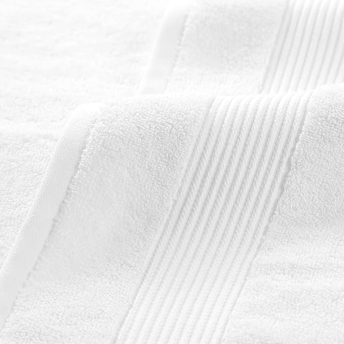 Arkwright Solid Bath Towels, Pack of 4, 100% Cotton 600 GSM Soft Absorbent Bathroom Towels for Hotel, Spa or Vacation Rental, 54 x 27 in, Dove White