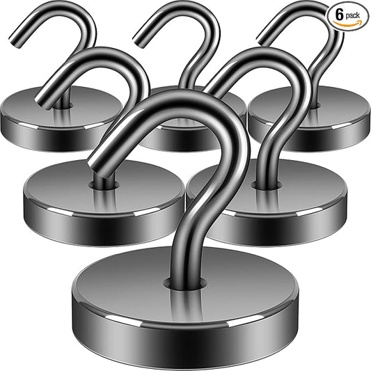Neosmuk Magnetic Hooks, Cruise Ship Essentials, 120lb+ Heavy Duty Magnetic Hooks for Cruise Cabins, Refrigerator, Grill, Hanging, and Travel | Extra Strong Must-Haves Magnet Hook,Gunmetal