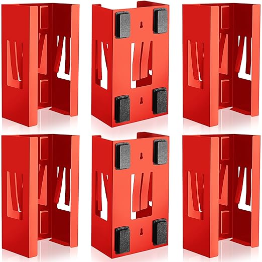 Lounsweer 6 Pcs Magnetic Glove Dispenser Holders Boxes of Gloves Commercial Quality Towels Wipes Paper Tissue Box Holder Wall Mount Kitchen Fridge Office Workshops Garage Tool Hospital(Red)