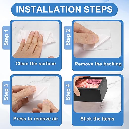 uxcell 100Pcs Double Sided Adhesive Pads, 2.36" x 1.18" Clear Removable Heavy Duty Mounting Tape Picture Hanging Sticky Adhesive Pad for Wall, Poster Picture, DIY Craft