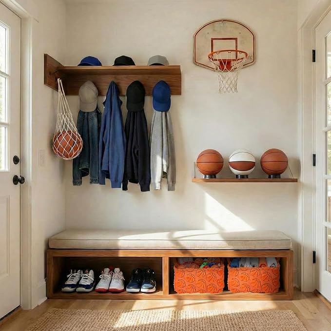 2 Pcs Orange Basketball Storage Baskets 14x10 Inch Easter Basket Sport Theme Home Decor Foldable Fluffy Plush Storage Bin with Handle Decorative Closet Organizer for Home Office Laundry Car