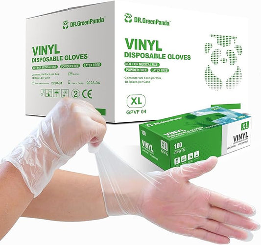 Clear Vinyl Disposable Gloves Food Safe Latex Free Powder Free for Cooking Cleaning Food Service GPVF or MPVF