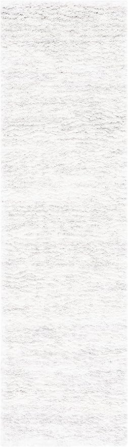 SAFAVIEH Berber Shag Collection Runner Rug - 2' x 22', Ivory & Light Grey, Modern Design, Non-Shedding & Easy Care, 1.2-inch Thick, Ideal for The Living Room, Bedroom, Dining Room (BER563F-222)
