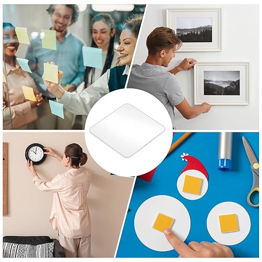 uxcell 30Pcs Double Sided Adhesive Pads, 3 Sizes Clear Removable Heavy Duty Mounting Tape Picture Hanging Sticky Adhesive Pad for Wall, Poster Picture, DIY Craft