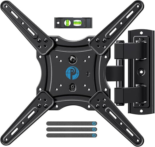 Pipishell Full Motion TV Wall Mount for 26-65 inch Flat or Curved TVs up to 77 lbs, TV Bracket Wall Mount with Articulating Arms, Extension, Tilt, Swivel, Leveling, Max VESA 400x400mm, PIMF7