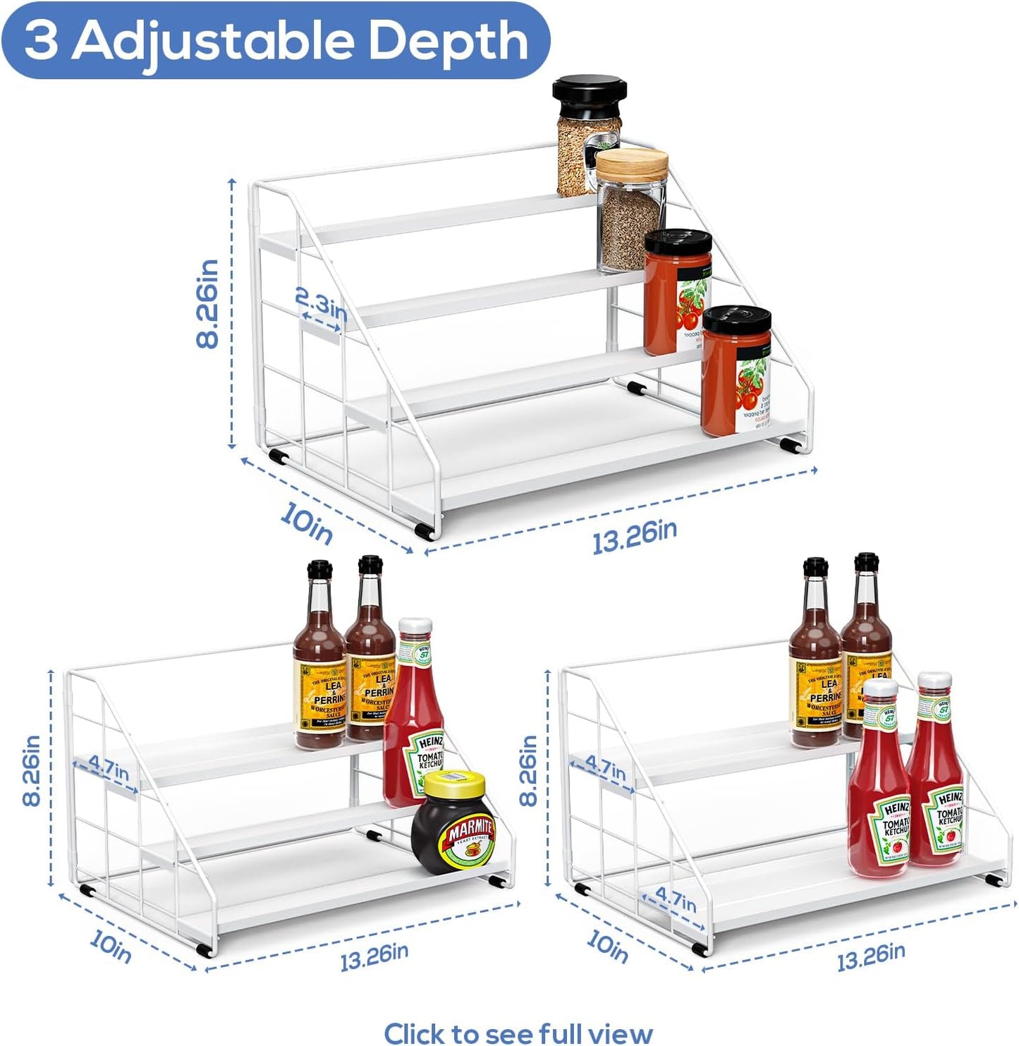 4-Tier Adjustable Spice Rack Organizer for Cabinet & Pantry — Space-Saving Tiered Shelf | Nestify