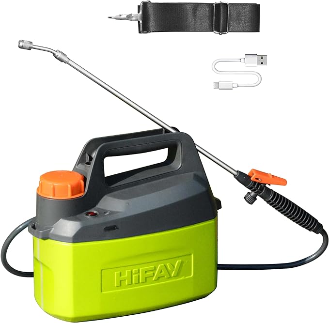 ES4 Electric Sprayer 1 Gallon Built-in 4000mAh Rechargeable Battery, Copper-Nickel Spray Nozzle Makes The Spray More Delicate, The Telescopic Spray Rod Can Reach Further