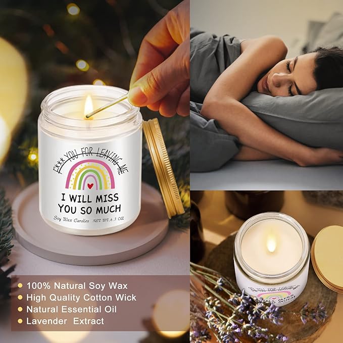 Goodbye Gifts: Lavender Scented Candle for Coworker Farewell or Retirement