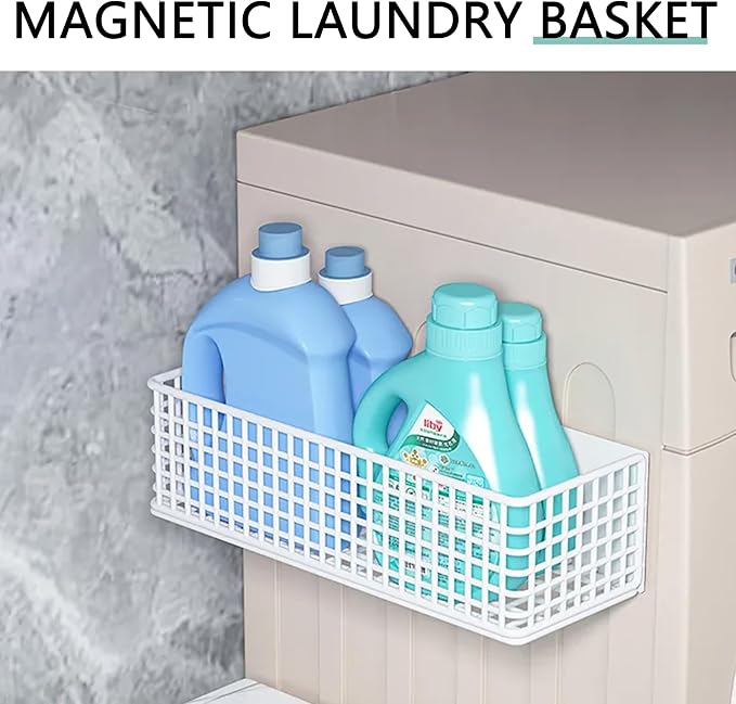Magnetic Basket Magnetic Fridge Organizer Magnetic Pencil Holder Whiteboard Accessories Home Kitchen Organization (Black-Low)