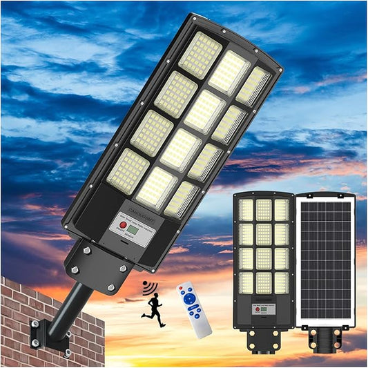 Solar Street Light, Solar Floodlights Outdoor Waterproof Motion Sensor 6500K Dusk to Dawn Light