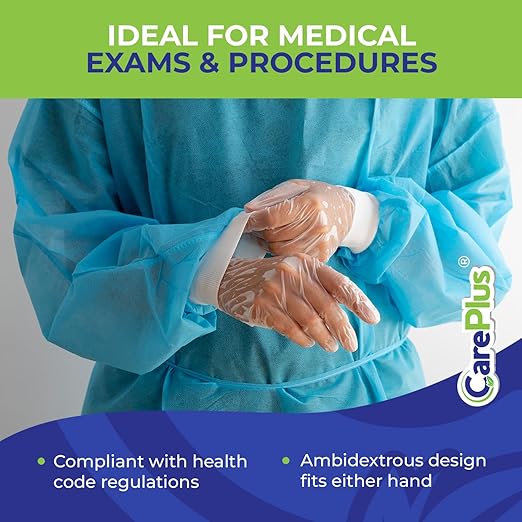 Pro Vinyl Clear Gloves - Extra Large Size, 100 Count | Latex-Free, Powder-Free, Heavy Duty, Non-Sterile, | Food Prep, Kitchen & Cleaning Gloves, Hair Coloring | Ideal for Professional Use
