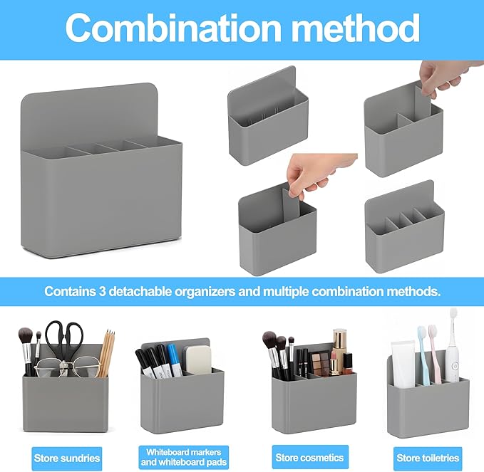 Magnetic Toothbrush Holder – Cruise Must-Have Wall-Mount Bathroom Organizer – Cruise Essentials 2025 & 2026 for Royal Caribbean, Alaska & Caribbean Staterooms (Grey)