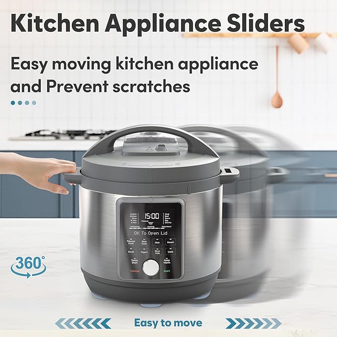 Appliance Sliders for Kitchen Appliances, 20 PCS Self-Adhesive Small Kitchen Appliance Slider for Coffee Maker, Air Fryer, Pressure Cooker, Combination Water Boilers & Warmers