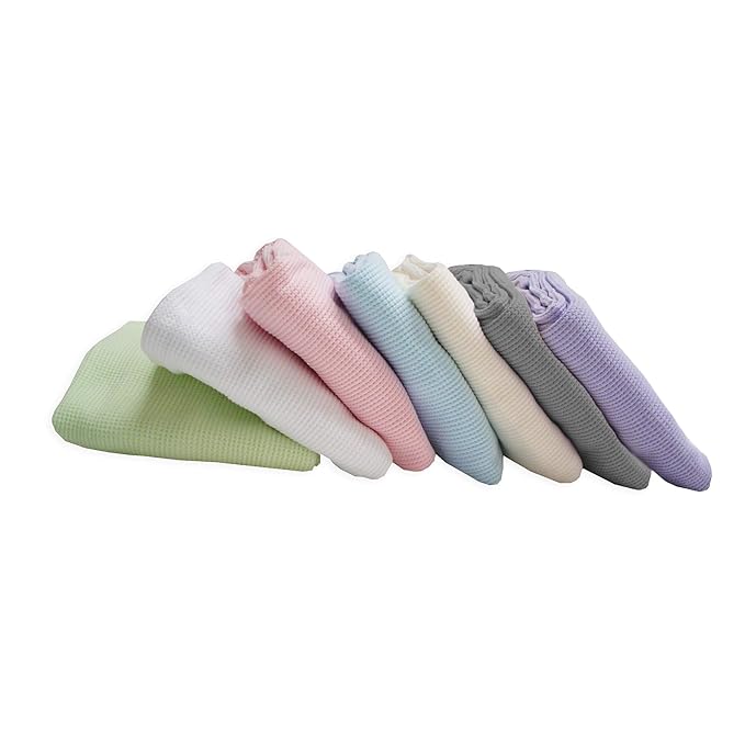 American Baby Company 100% Cotton Thermal Waffle Swaddle Blanket (30" x 40"), Soft, Breathable & Stretchy, Celery, for Boys and Girls, Perfect for Swaddling, Travel and Gifting