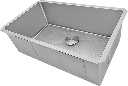 Ruvati Hex Bottom 30-inch Scratch Resistant Embossed Texture Kitchen Sink Stainless Steel - RVH7630