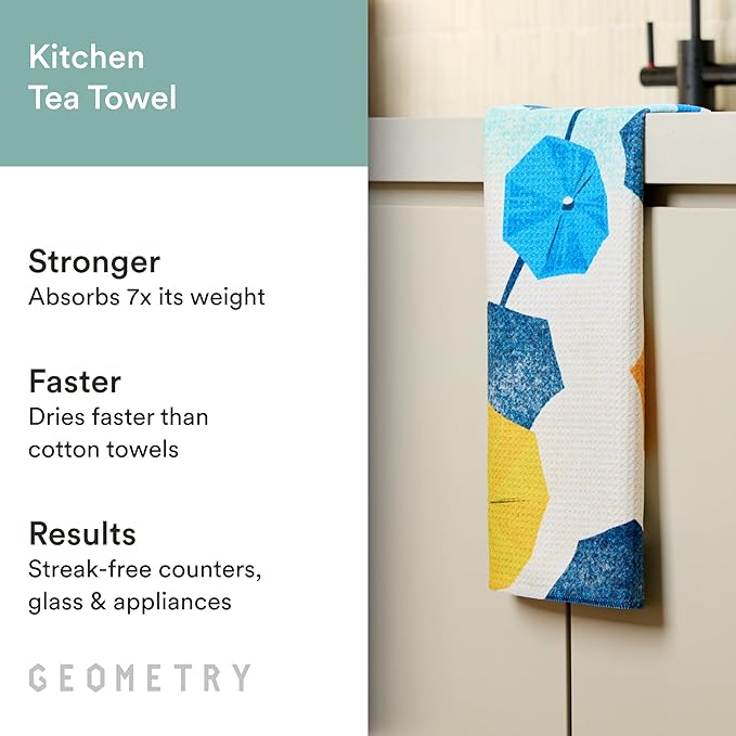 Tea Towels – Spring & Summer Collection – Quick-Dry, Ultra-Absorbent, Reusable Microfiber Kitchen Towels for Drying & Cleaning - Dancing Umbrellas - 1 Pack
