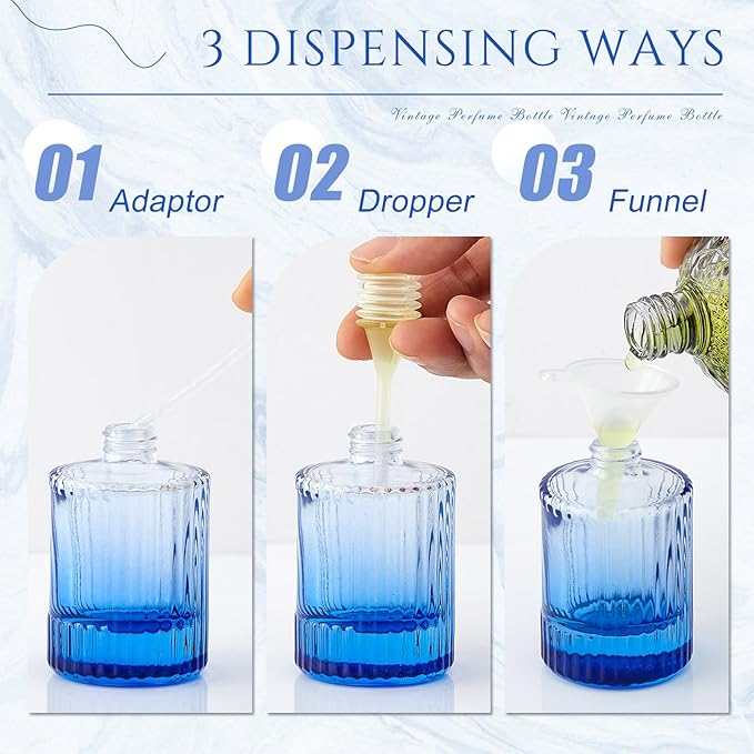 12 Pcs 30 ml Perfume Cologne Bottles Empty Refillable Travel Glass Chic Empty Perfume Spray Bottles Decorative Set for Men Women Portable Dispenser Fragrance Container Set